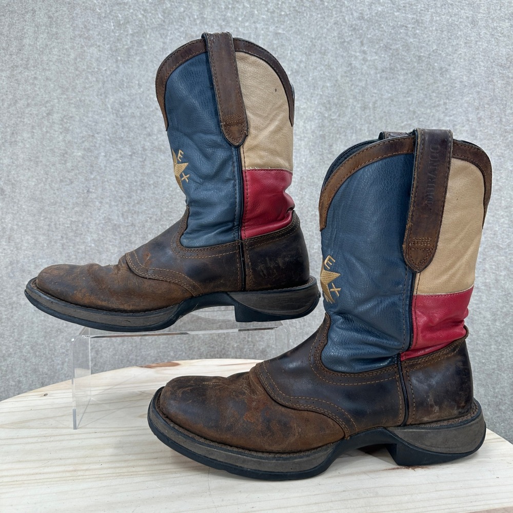 Durango Rebel Texas Wellington Western Boots Mens 10 Brown Blue Red Star DDB0078
